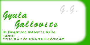 gyula gallovits business card